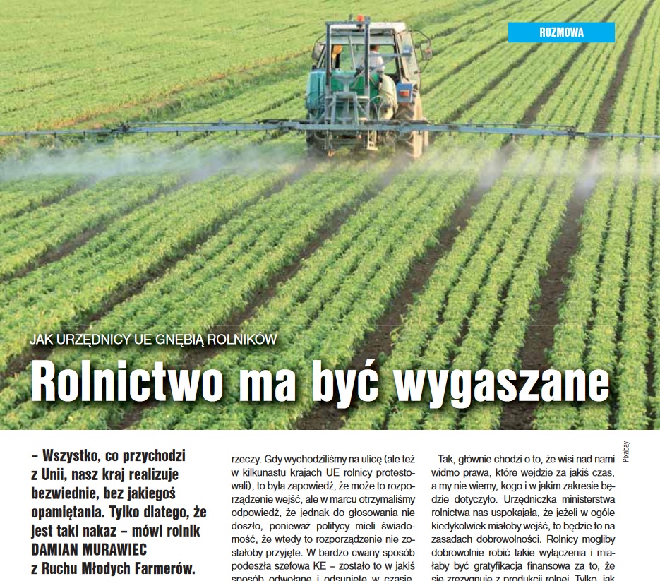 Read more about the article Rolnictwo ma być wygaszane