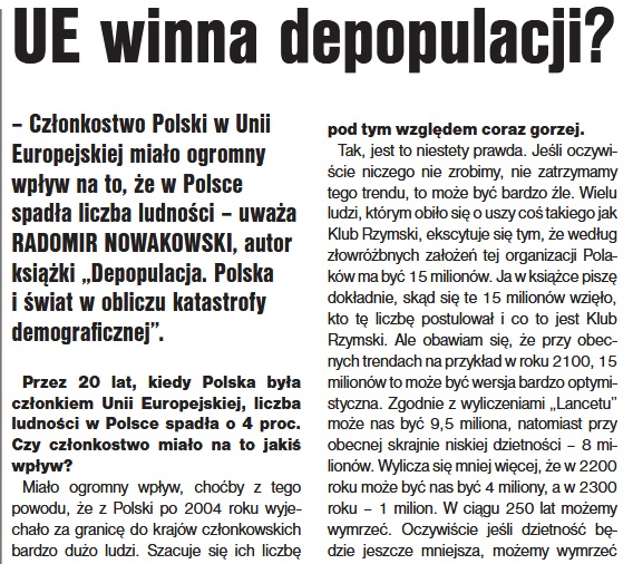 UE winna depopulacji?