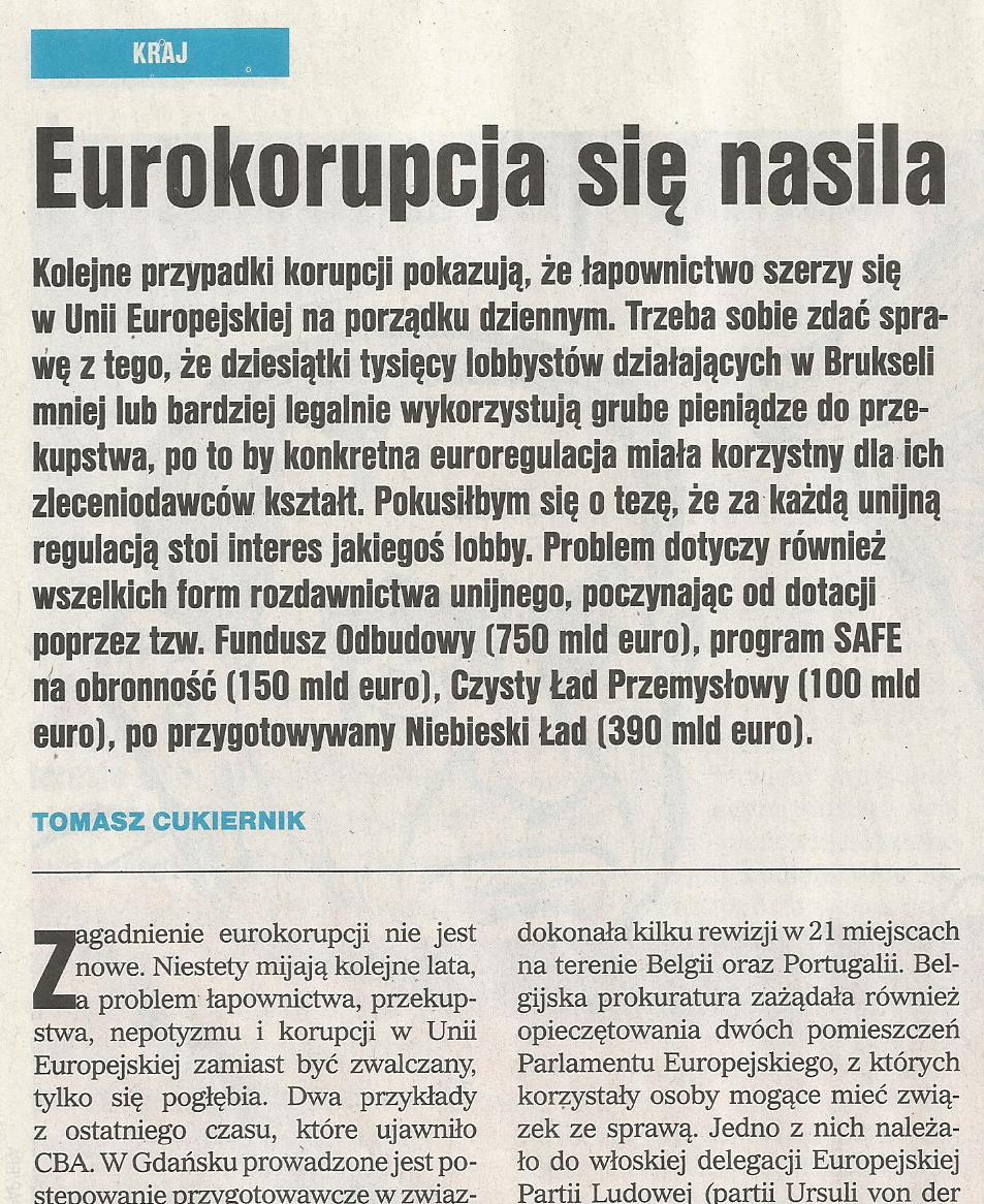 Read more about the article Eurokorupcja się nasila