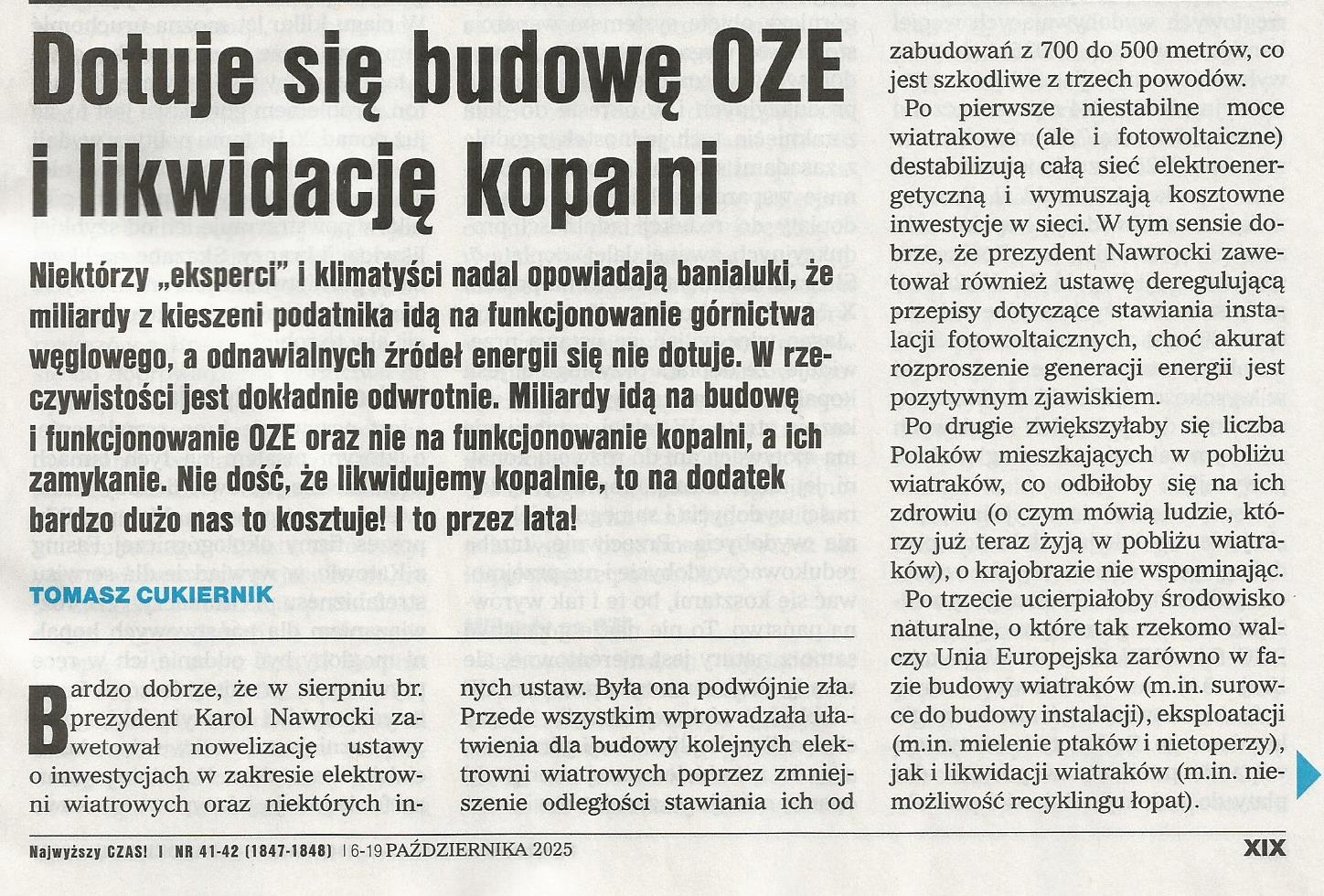 Read more about the article Dotuje się budowę OZE i likwidację kopalni